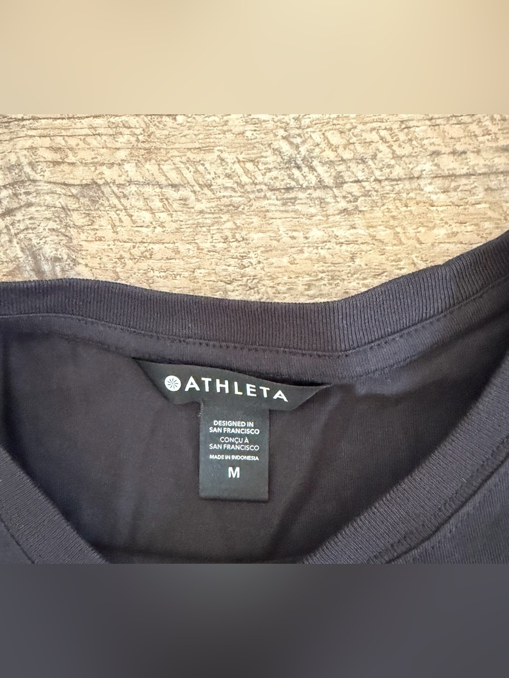 Athleta Size Medium True Cotton Tee •Black 100% Cotton Wardrobe Basic - Picture 3 of 11